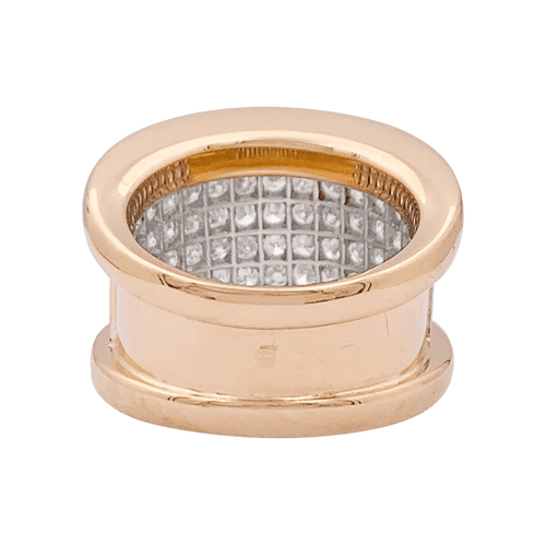 54 Bague bandeau or rose, or blanc, diamants. 58 Facettes 34038
