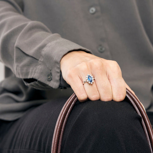 Bague 49 Bague Marguerite en or blanc 58 Facettes LP1168