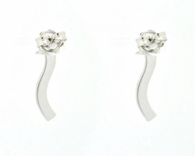 Boucles d'oreilles Boucles d'oreilles tennis en or blanc effet vague 58 Facettes 9619
