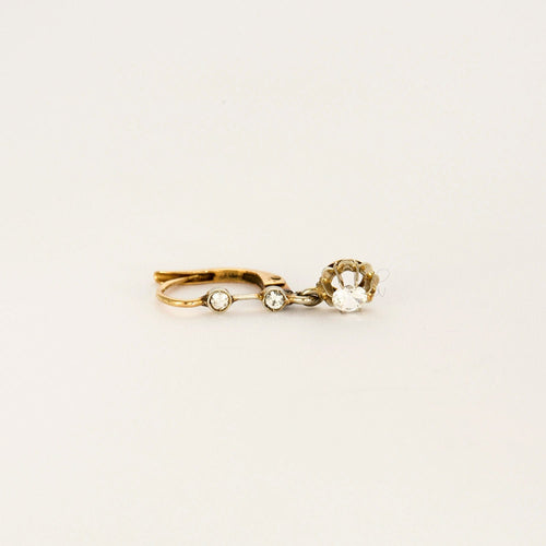 Boucles d'oreilles Dormeuses 2 ors saphir blanc 58 Facettes LP917