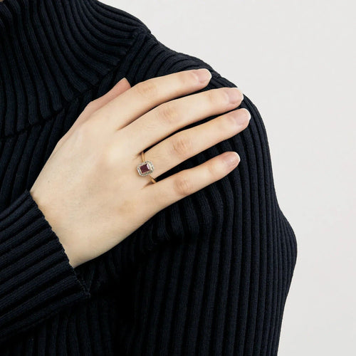 Bague 57 BAGUE OR ET PIERRE ROSE 58 Facettes BO/230127