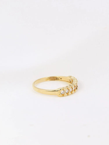 Bague 54 Demi-Alliance américaine en or jaune et diamants 0,18 ct 58 Facettes J103