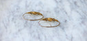 Boucles d'oreilles Boucles d'oreilles poissardes coeur et fleur émail sur or rose et jaune 58 Facettes