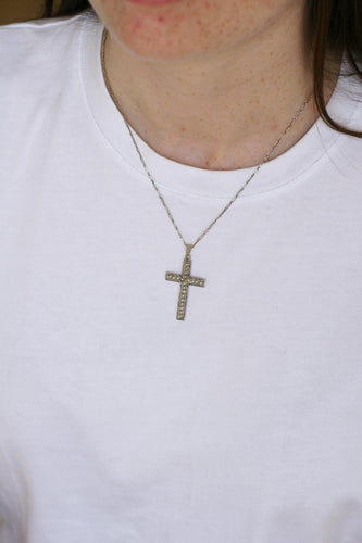 Pendentif Pendentif Croix Art Déco Perles et Diamants 58 Facettes