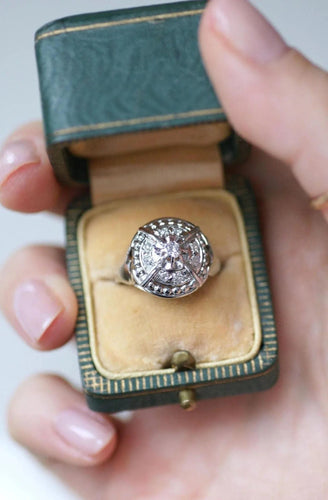 Bague 52 Bague Dôme Art Deco Diamants 58 Facettes
