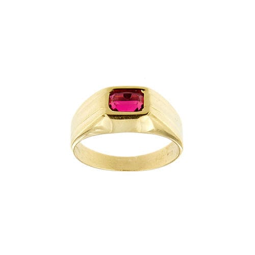 Bague Bague pour homme en or jaune avec pierre rouge 58 Facettes 35623