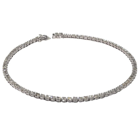 Bracelet Bracelet tennis en or blanc, diamant 2,46 ct, serti griffes tournées 58 Facettes Q399B