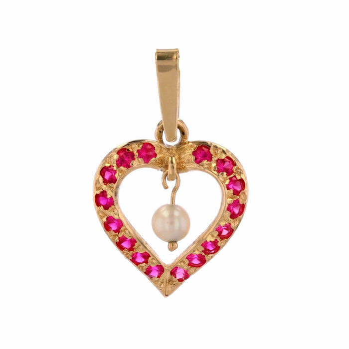 Pendentif Pendentif coeur rubis et perle 58 Facettes 21-275B