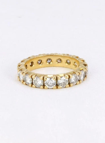 Bague 56 Alliance américaine or diamants 3.4ct 58 Facettes J214