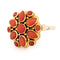 Bague Bague en or jaune corail 14 carats avec grappe de fleurs 58 Facettes A033A196016C42458FA8D433E0C85F83
