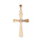 Pendentif Croix en or rose strié 58 Facettes CVP131