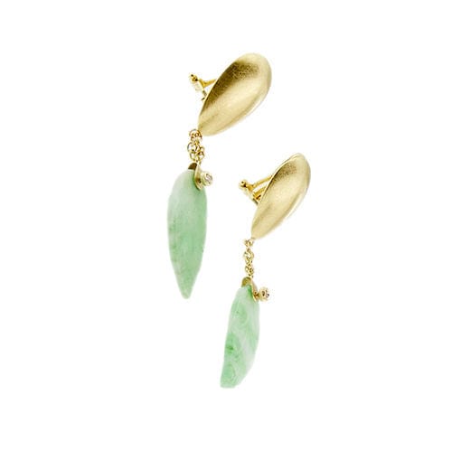 Boucles d'oreilles Boucles d'oreilles en jade et diamant 58 Facettes 37433
