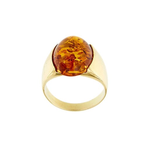 Bague 55 Bague en or jaune avec ambre 58 Facettes 31322
