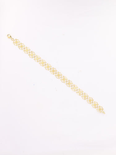 双色金蕾丝手链 