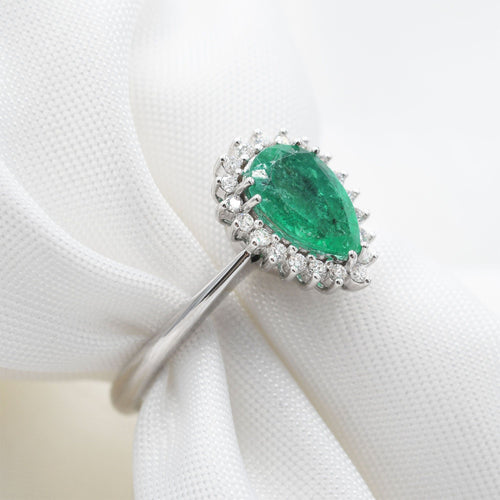 Bague Bague émeraude et diamant colombiens 58 Facettes