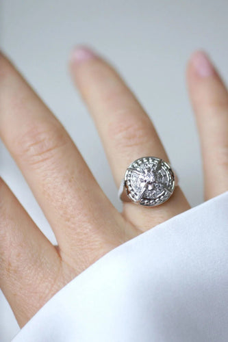 Bague 52 Bague Dôme Art Deco Diamants 58 Facettes