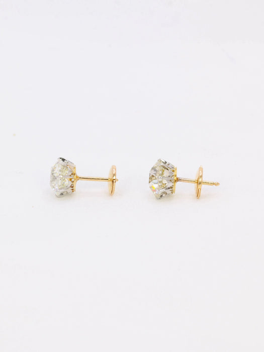 Boucles d'oreilles Boucles d'oreilles puces diamants taille ancienne 3.37 ct 58 Facettes 391.5