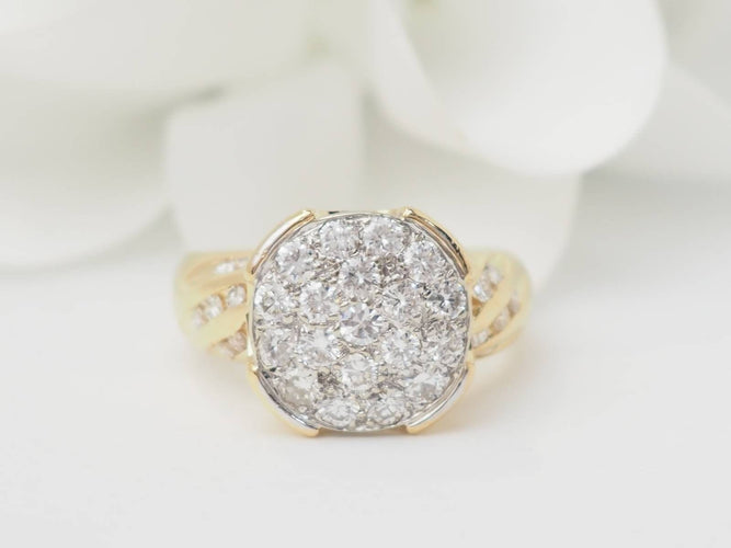 Bague 51 Bague en or jaune pavage de diamants 58 Facettes 33400