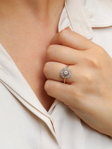 Bague 60 Bague marguerite diamants taille ancienne 58 Facettes J377