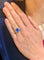Bague 52 Bague Saphir Ceylan Coussin Non Chauffé 4.15 Carats Diamants Or Gris 18 Carats (Certificat) 58 Facettes BSA106