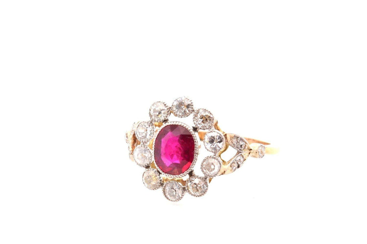 Bague 52.5 Bague ancienne rubis et diamants 58 Facettes 27583