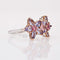Bague 56 Bague fleurs tanzanites et saphirs roses 58 Facettes 24-055