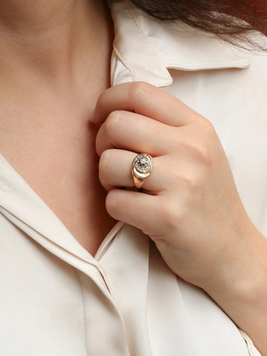 Bague 54 Bague tourbillon or diamants 0,15 ct 58 Facettes J383