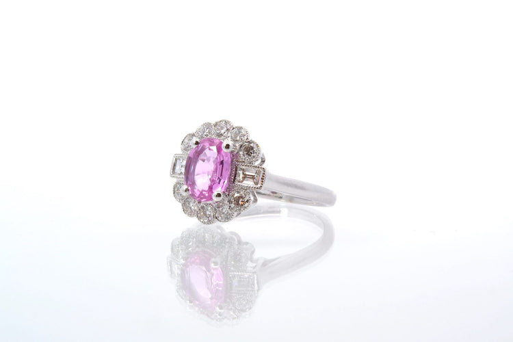Bague 52 Bague saphir rose et diamants 58 Facettes 25429 25445