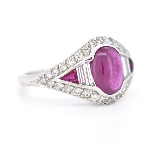 Bague 53 Bague Vintage Rubis et Diamants, Style Art Déco 58 Facettes 431