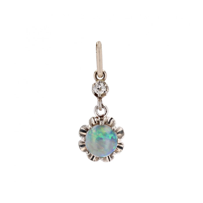 Antique opal and diamond pendant