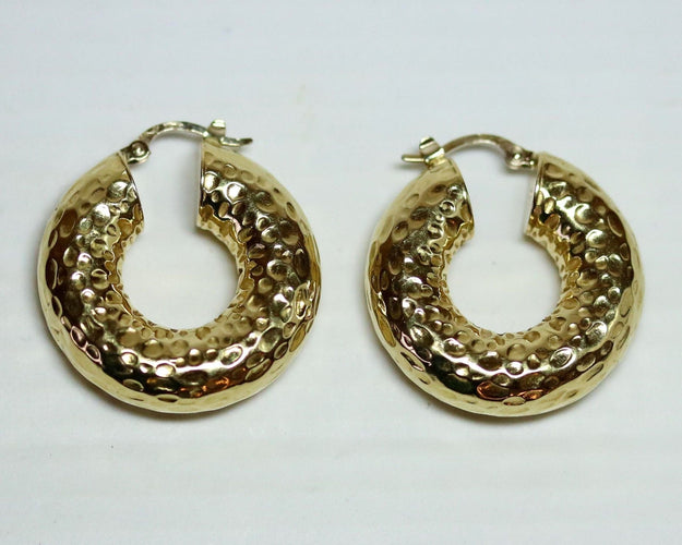 Paire de Créoles Epaisse en Or Jaune 58 Facettes A11623