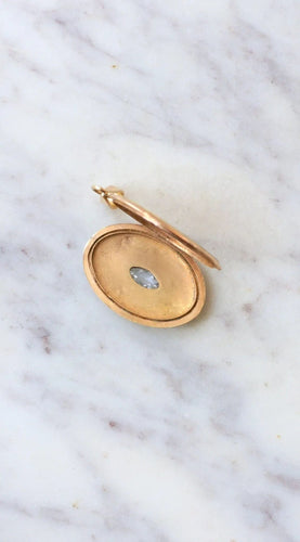 Pendentif Médaillon ouvrant navette diamant taille rose 58 Facettes