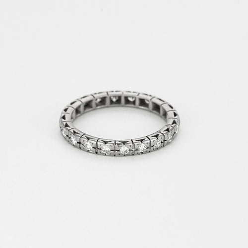 Bague 53 Alliance or gris et diamants 58 Facettes RAM2654