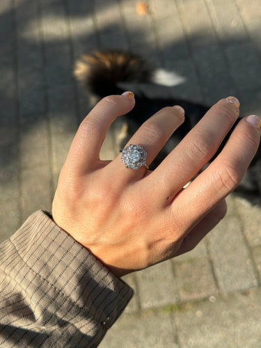 Art Déco Diamond ring white gold and diamond 58 Facettes 1