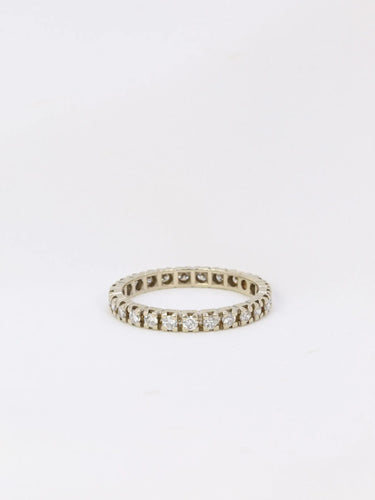 Bague Alliance américaine en or blanc et diamants 0,75 ct 58 Facettes J54