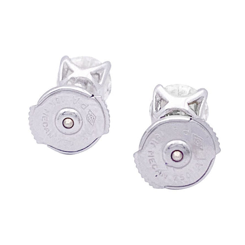 Boucles d'oreilles Puces d'oreilles or blanc, diamants. 58 Facettes 33674