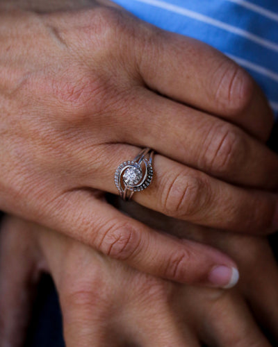 Bague 54 Solitaire Tourbillon Or Blanc Diamant 58 Facettes A11576