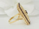 Bague 56 Bague vintage en or jaune et grenats 58 Facettes 33467