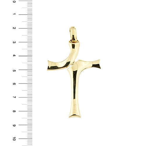 Privesak od žutog zlata moderna krst 