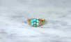 Bague Bague fleur ancienne turquoises et diamant 58 Facettes