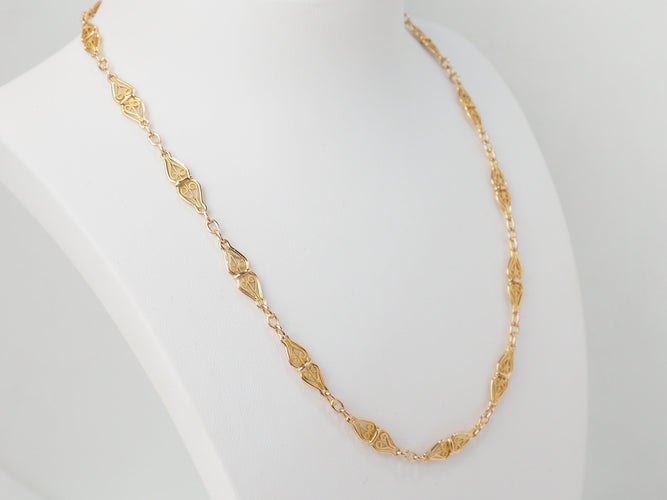 Collier Collier maille filigrane en or jaune 58 Facettes 33512