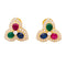 Boucles d'oreilles Boucles d'oreille "Tutti Frutti" or jaune, diamants, pierres de couleurs. 58 Facettes 34075