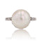Bague 52 Bague perle Mabé et diamants en platine 58 Facettes 24-023