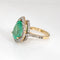 Bague 56 Bague vintage en or jaune 14 carats avec diamants et émeraude de 8,45 ct, taille poire 58 Facettes G13927
