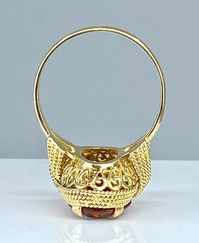 Bague Bague en or jaune 18 carats et citrine 58 Facettes AB381