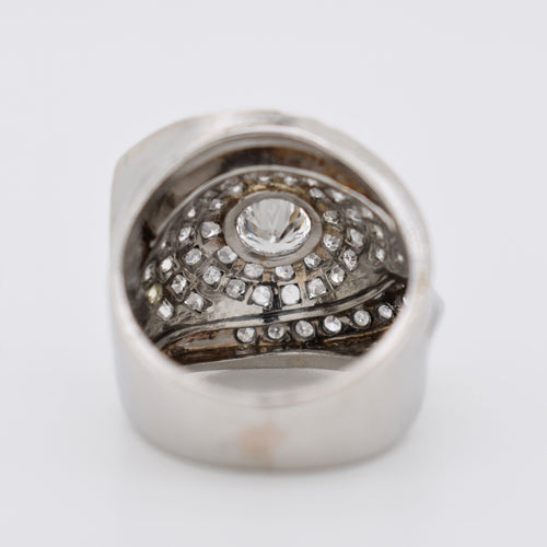Bague 50 Bague Art Déco -Tank 1930 en platine, diamant central 0,70 ct. 58 Facettes