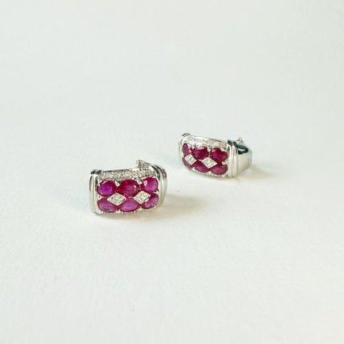Boucles d'oreilles Boucles d'oreilles Rubis et diamants 58 Facettes