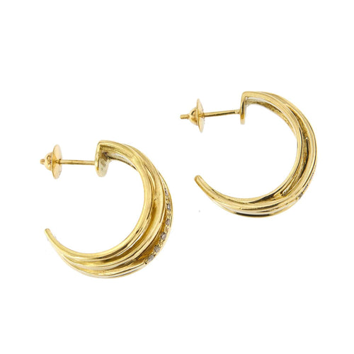 Boucles d'oreilles Boucles d'oreilles créoles Or jaune Diamants 58 Facettes 27191