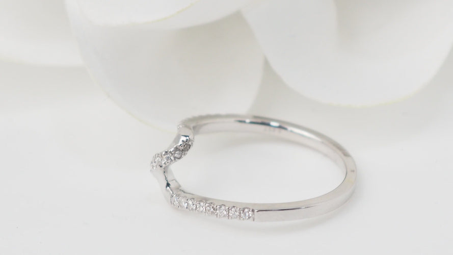 Bague 54 Bague Zig Zag en or blanc et diamants 58 Facettes 32749