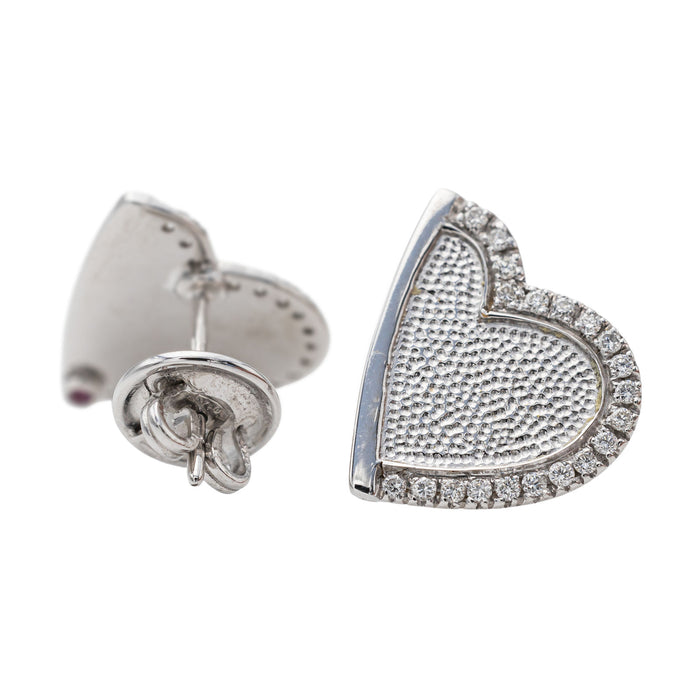 Roberto Coin Herz-Ohrringe aus Weißgold mit Diamanten